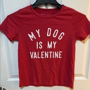 Grayson Threads Red and White Dog Valentine Tee Size S def a year round item!🐾🐾🐾